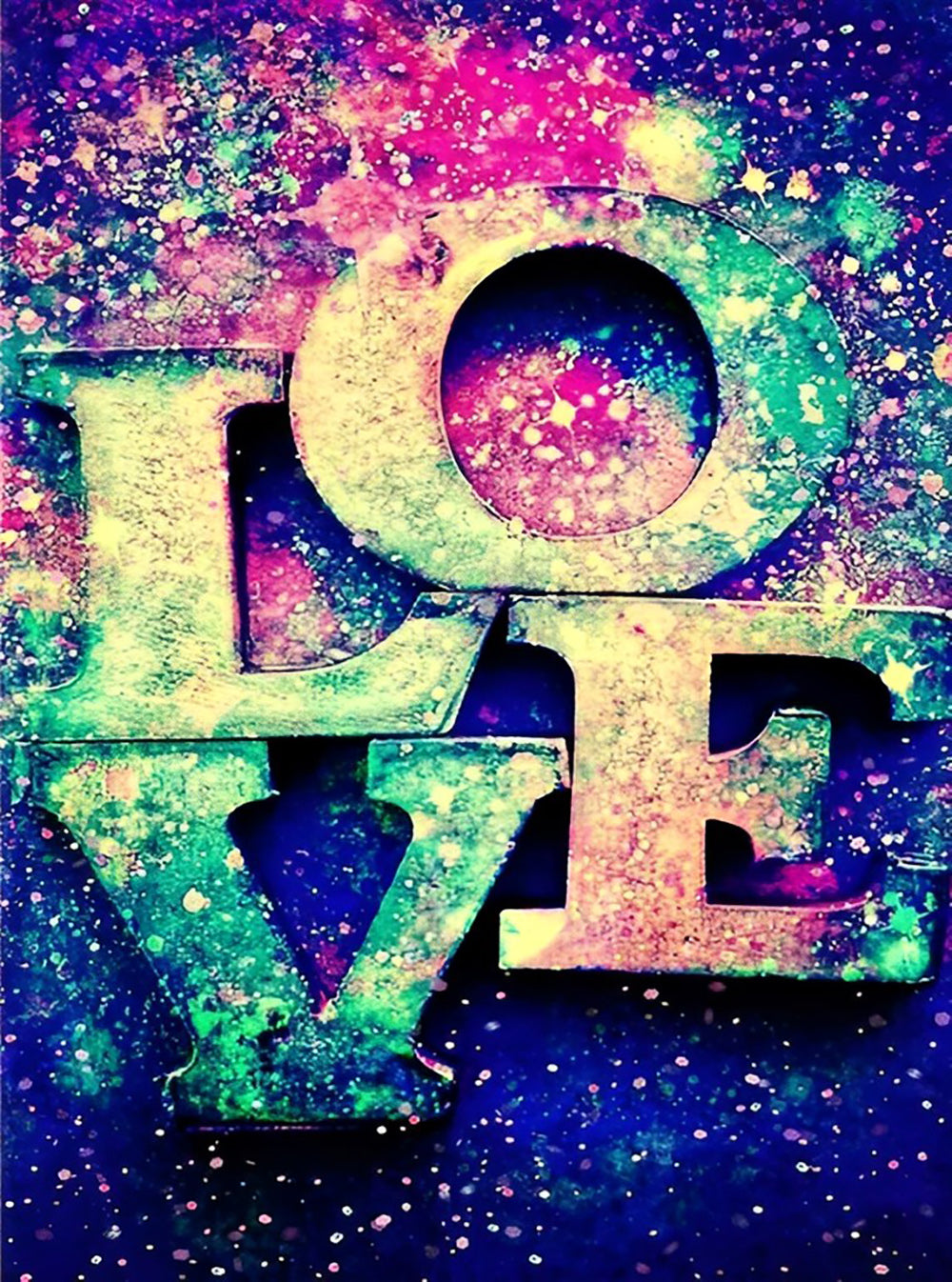 Panneau Métallique d'Amour Coloré Broderie Diamant