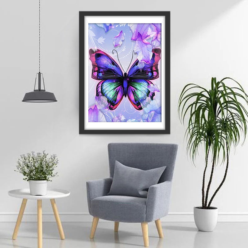 Papillon en Couleurs Eclatantes Broderie Diamant