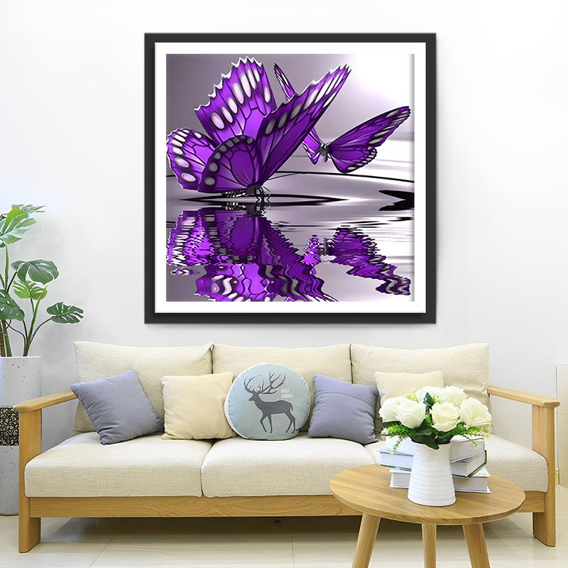 Papillons Violet sur l&