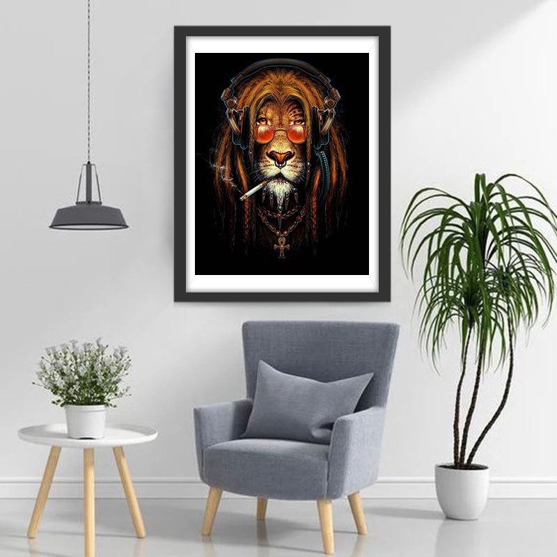 Parrain Lion Broderie Diamant