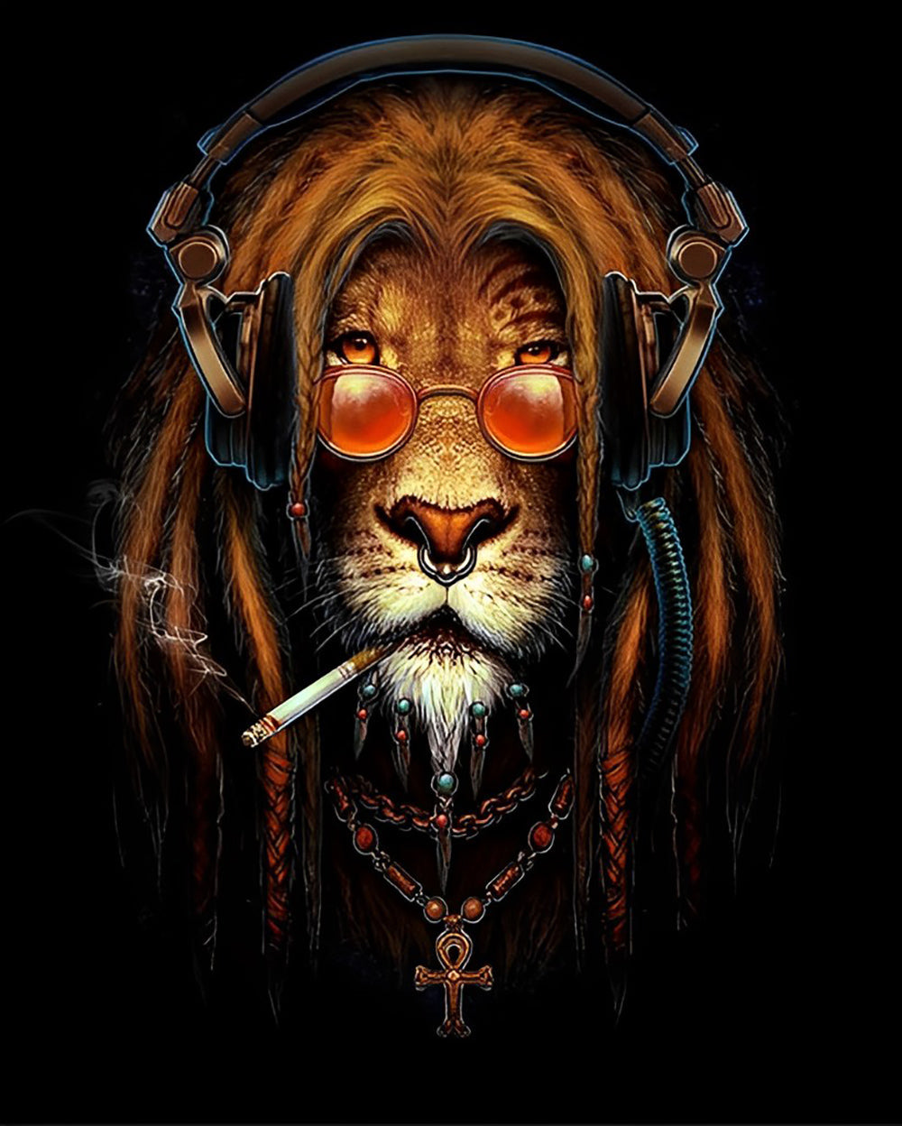 Parrain Lion Broderie Diamant