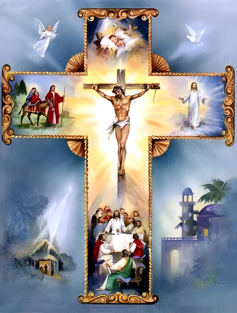 Passion du Christ et la Croix Broderie Diamant