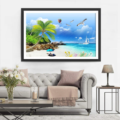 Paysage au Bord de la Mer Broderie Diamant
