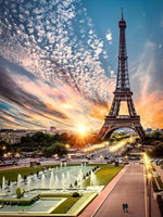Paysage de Tour Eiffel Broderie Diamant