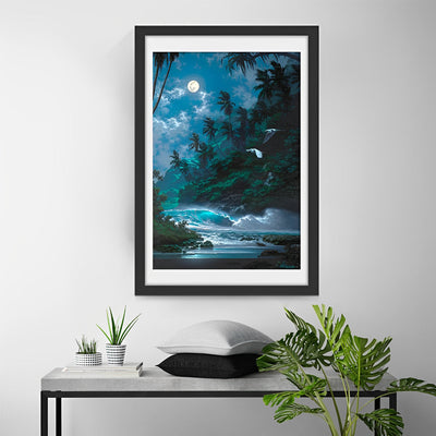 Paysage Nocturne dans Montagnes Broderie Diamant