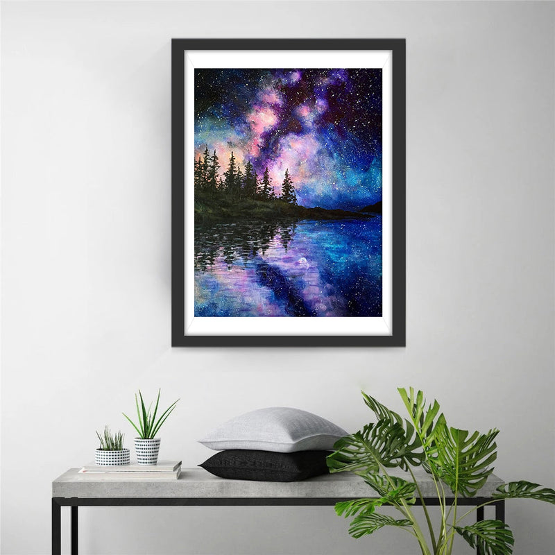 Paysage sous le Ciel Etoilé Broderie Diamant