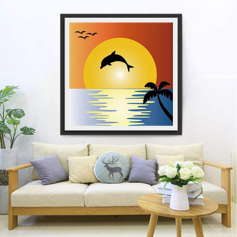 Peinture de Dauphin pour Enfants Broderie Diamant