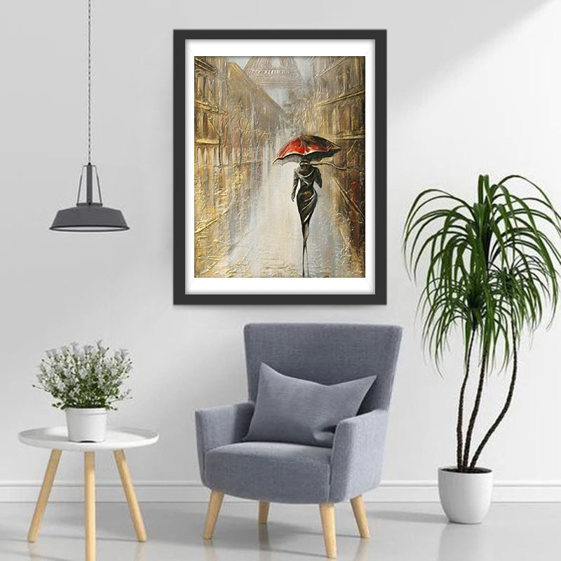 Peinture Urbaine d'une Femme Portrait Broderie Diamant