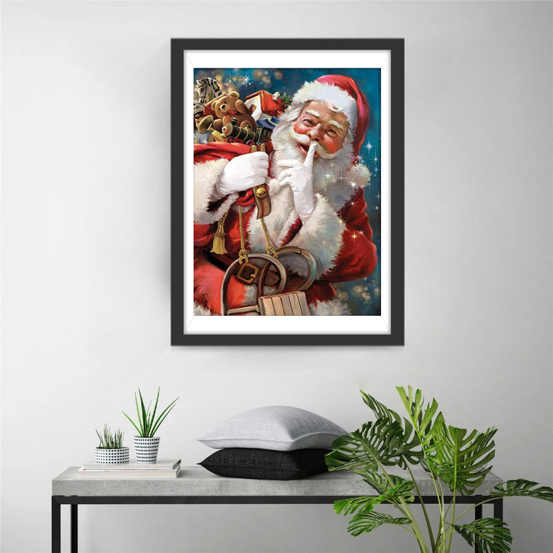 Père Noël Bienveillant Broderie Diamant