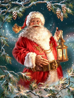 Père Noël Bienveillant et Enrobé Broderie Diamant
