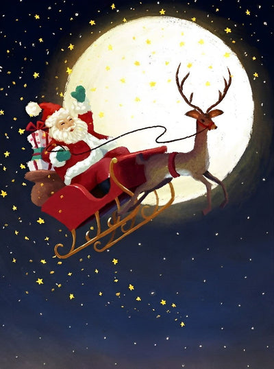 Père Noël Cartoon Broderie Diamant