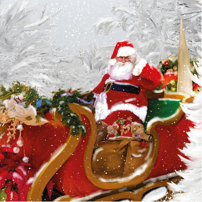Père Noël dans la Forêt en Hiver Broderie Diamant