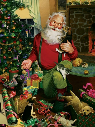 Père Noël Décontracté Broderie Diamant