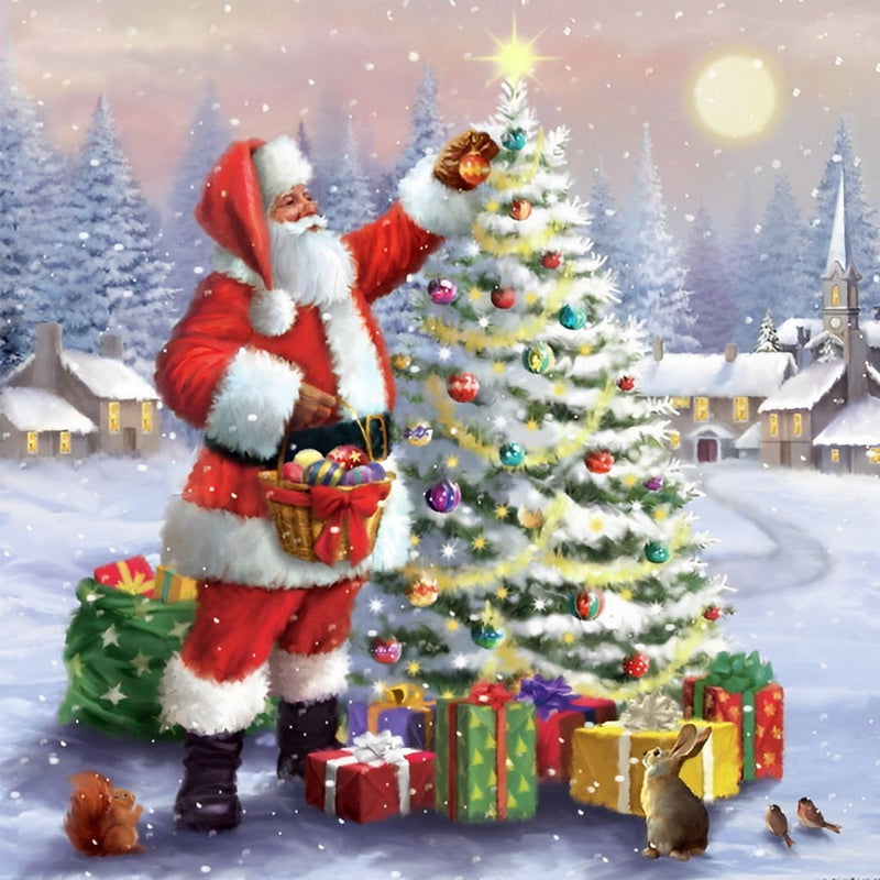 Père Noël Décorant l&
