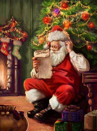 Père Noël Détendu Broderie Diamant