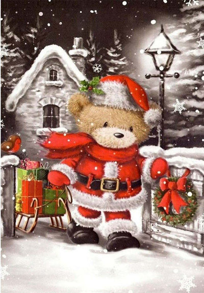 Père Noël d'Ours Broderie Diamant