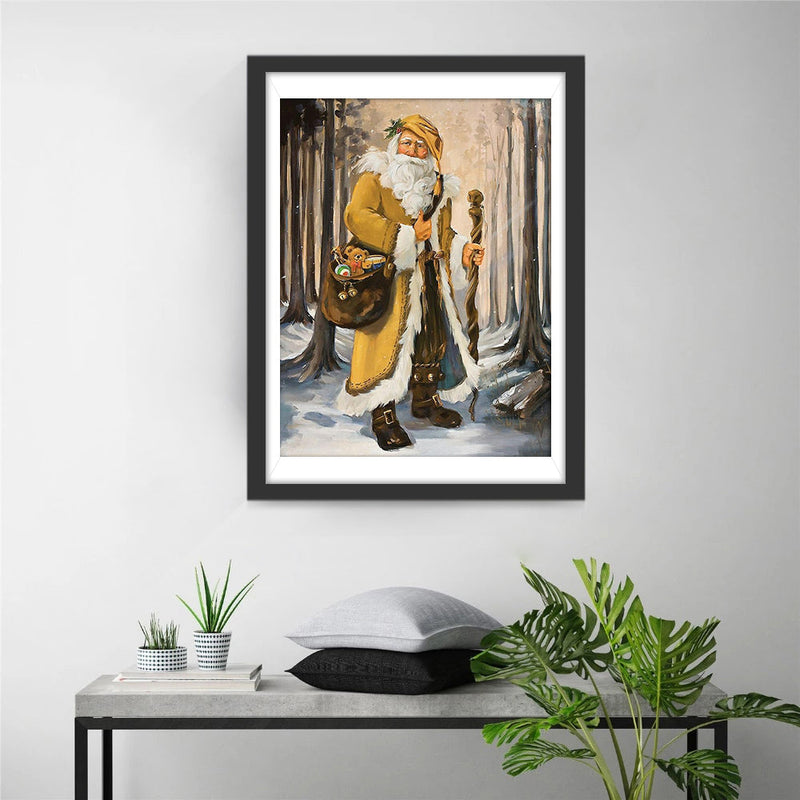 Père Noël en Robe Jaune Broderie Diamant