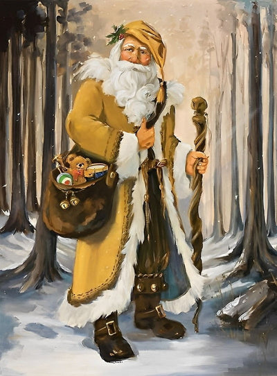 Père Noël en Robe Jaune Broderie Diamant