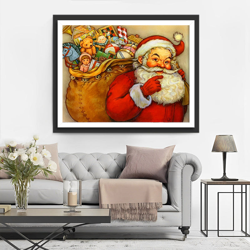 Père Noël Enrobé Broderie Diamant