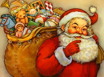 Père Noël Enrobé Broderie Diamant