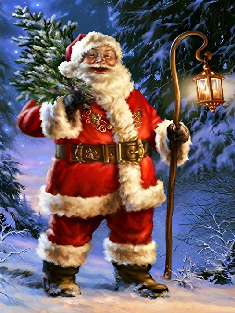 Père Noël Enrobé Broderie Diamant