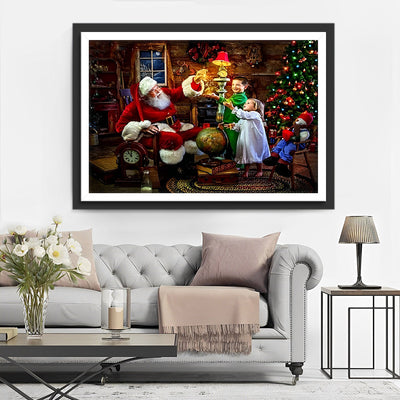 Père Noël et les Frères et Sœurs Broderie Diamant
