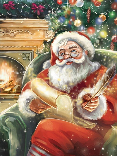 Père Noël et Sapin de Noël Broderie Diamant