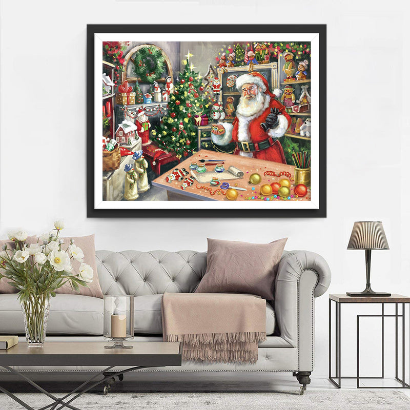 Père Noël et Son Atelier Broderie Diamant