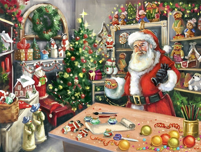 Père Noël et Son Atelier Broderie Diamant