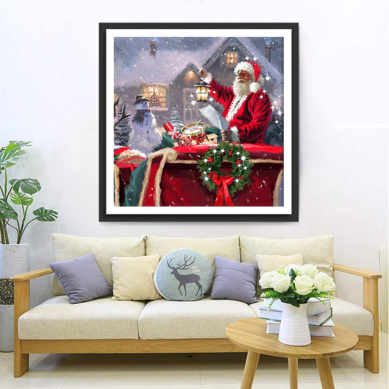 Père Noël et Tambourin Broderie Diamant