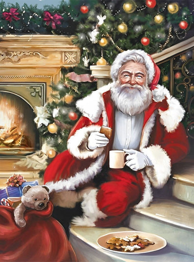 Père Noël pour le Thé de l’Après-Midi Broderie Diamant