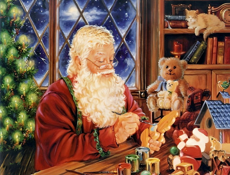 Père Noël sans Bonnet Broderie Diamant