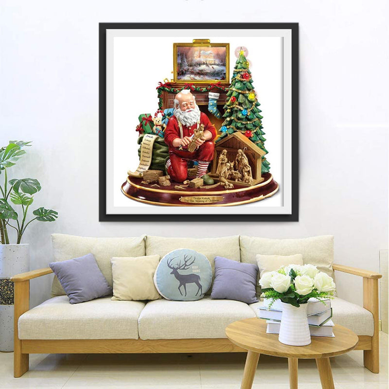 Père Noël Sculptant Broderie Diamant
