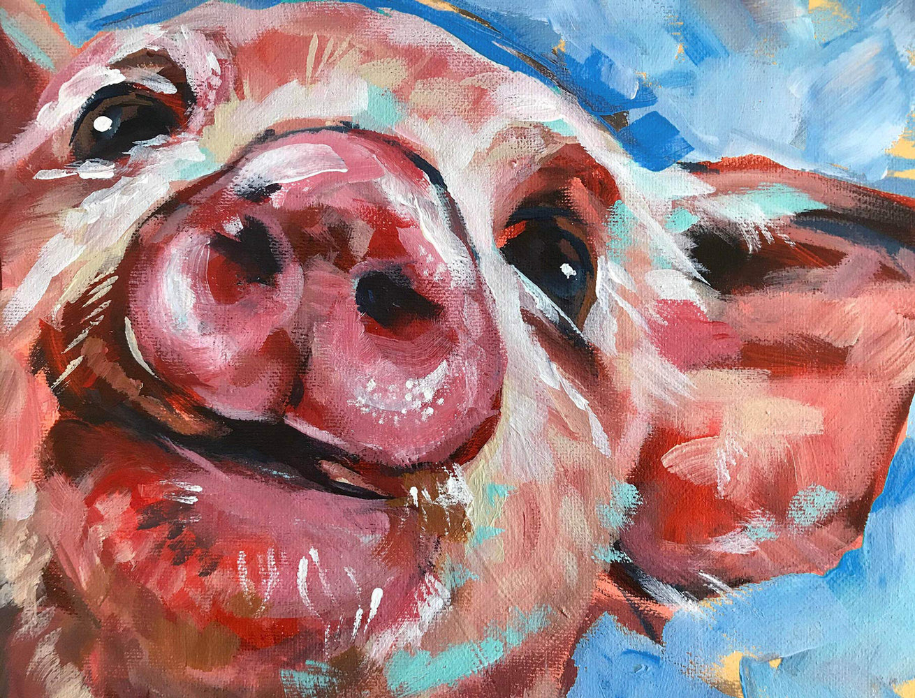 Petit Cochon à l'Aquarelle Broderie Diamant