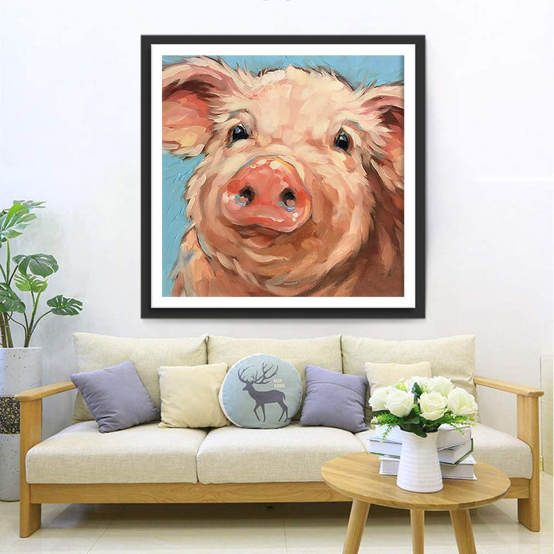 Petit Cochon Poilu Broderie Diamant