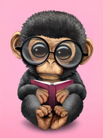 Petit Gorille Lecteur Broderie Diamant