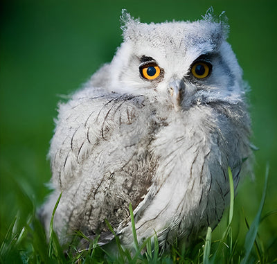 Petit Hibou Blanc Broderie Diamant