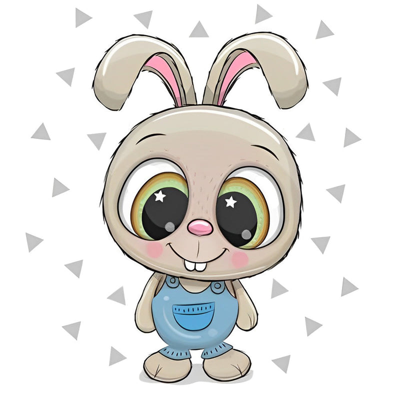 Petit Lapin Gris Cartoon Broderie Diamant