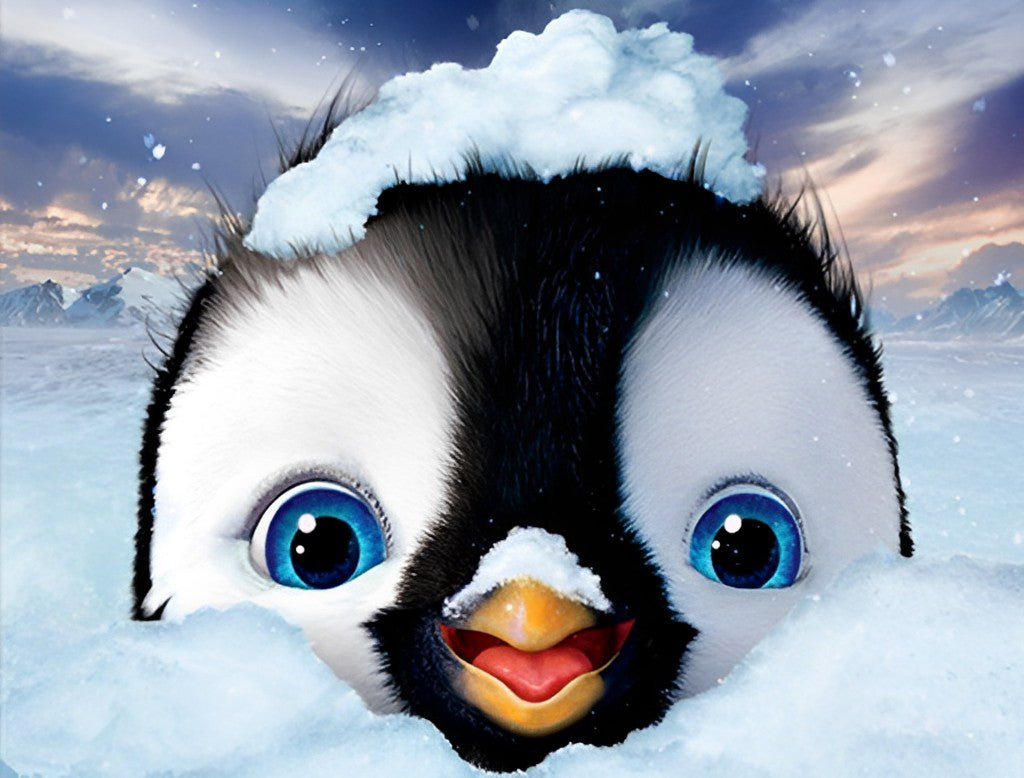 Petit Manchot en Cache-Cache Broderie Diamant