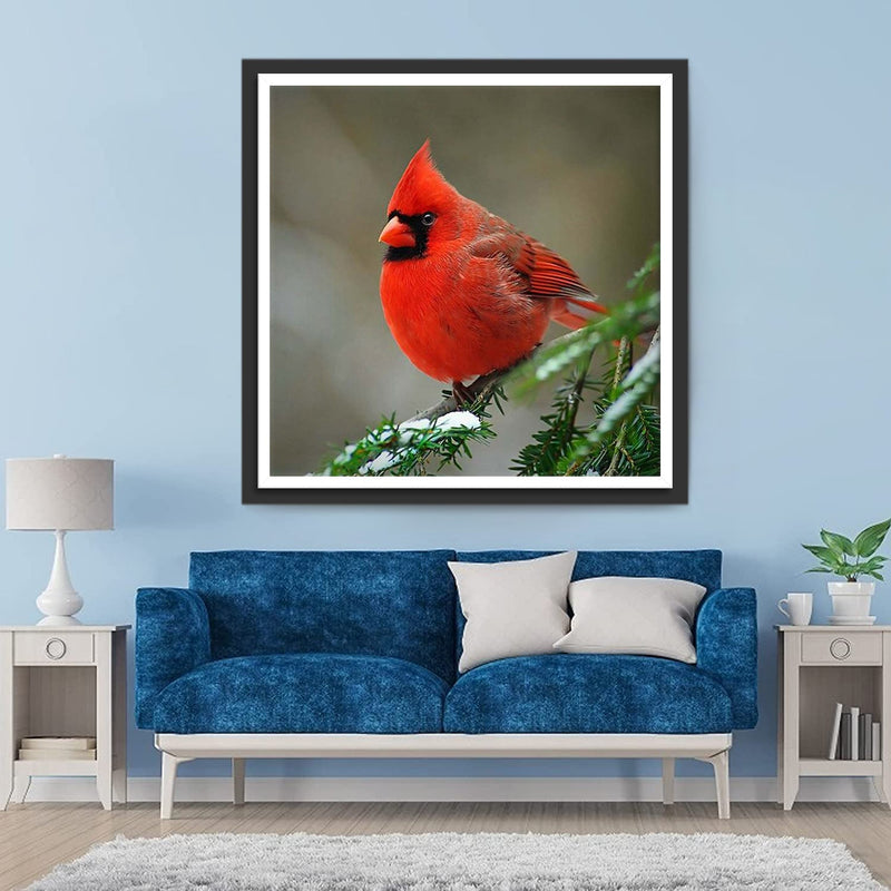 Petit Oiseau Cardinalidé Broderie Diamant