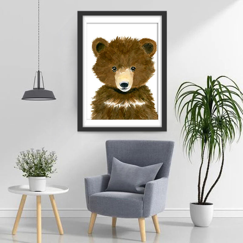 Petit Ours Brun Cartoon Broderie Diamant