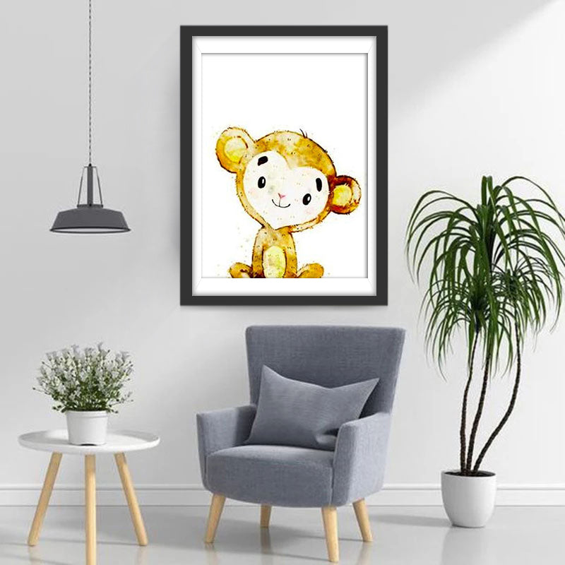 Petit Singe Cartoon Broderie Diamant