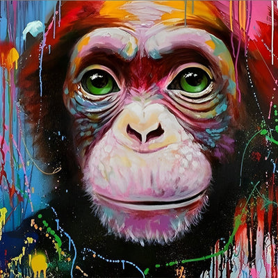 Petit Singe Roux Broderie Diamant