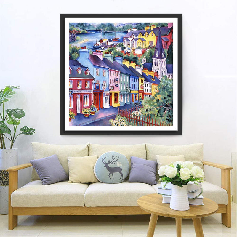Petit Village Européen Broderie Diamant