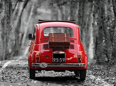Petite Voiture Rouge Broderie Diamant