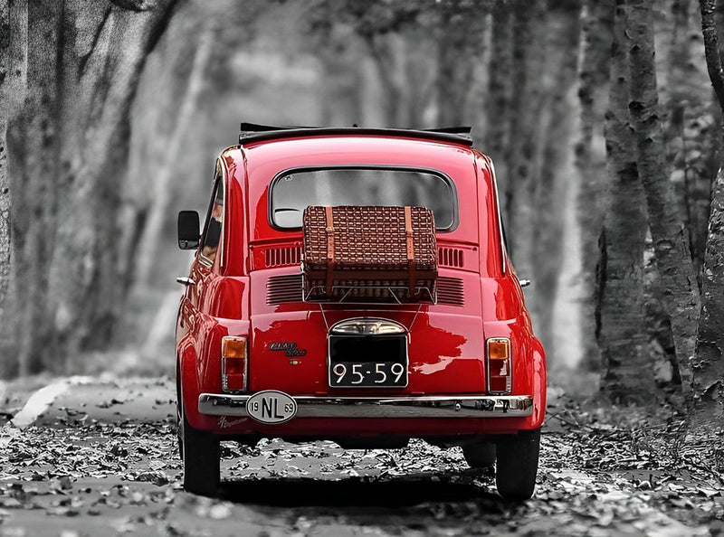 Petite Voiture Rouge Broderie Diamant