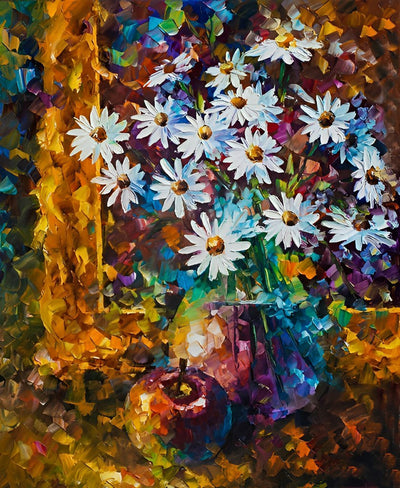 Petits Chrysanthèmes Blancs et Pomme Broderie Diamant