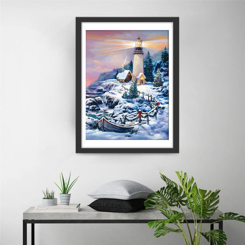 Phare avec Lumière Broderie Diamant