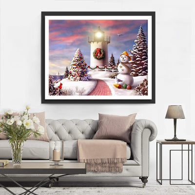 Phare de Noël Fête Broderie Diamant