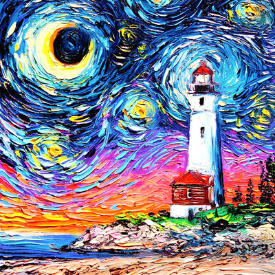 Phare et Nuit Etoilée Broderie Diamant